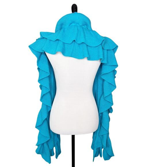 Lombaggi Scarf Peruvian Angora Blend Ruffle Long Scarf 76x14 - Picture 6 of 11